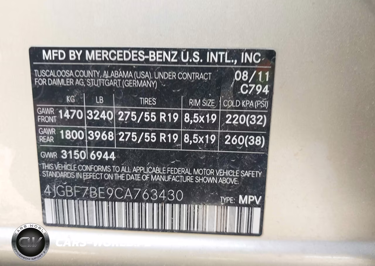 2012 Mercedes-Benz Gl 450 4Matic VIN:4JGBF7BE9CA763430 - 9