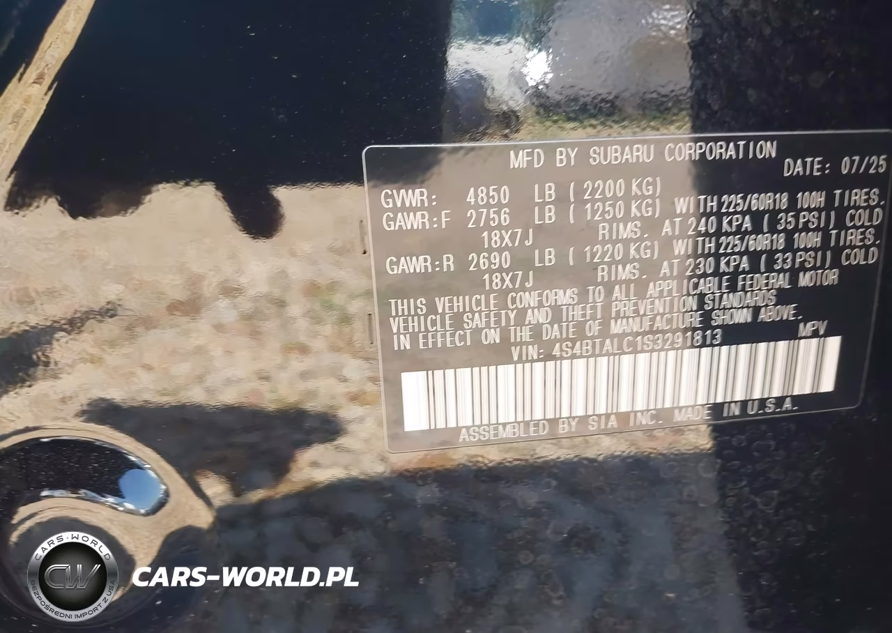 2025 Subaru Outback Onyx Edition VIN:4S4BTALC1S3291813 - 9