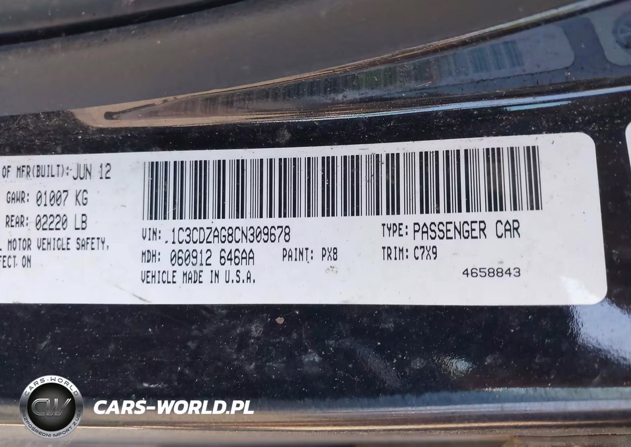 2012 Dodge Avenger Se VIN:1C3CDZAG8CN309678 - 9