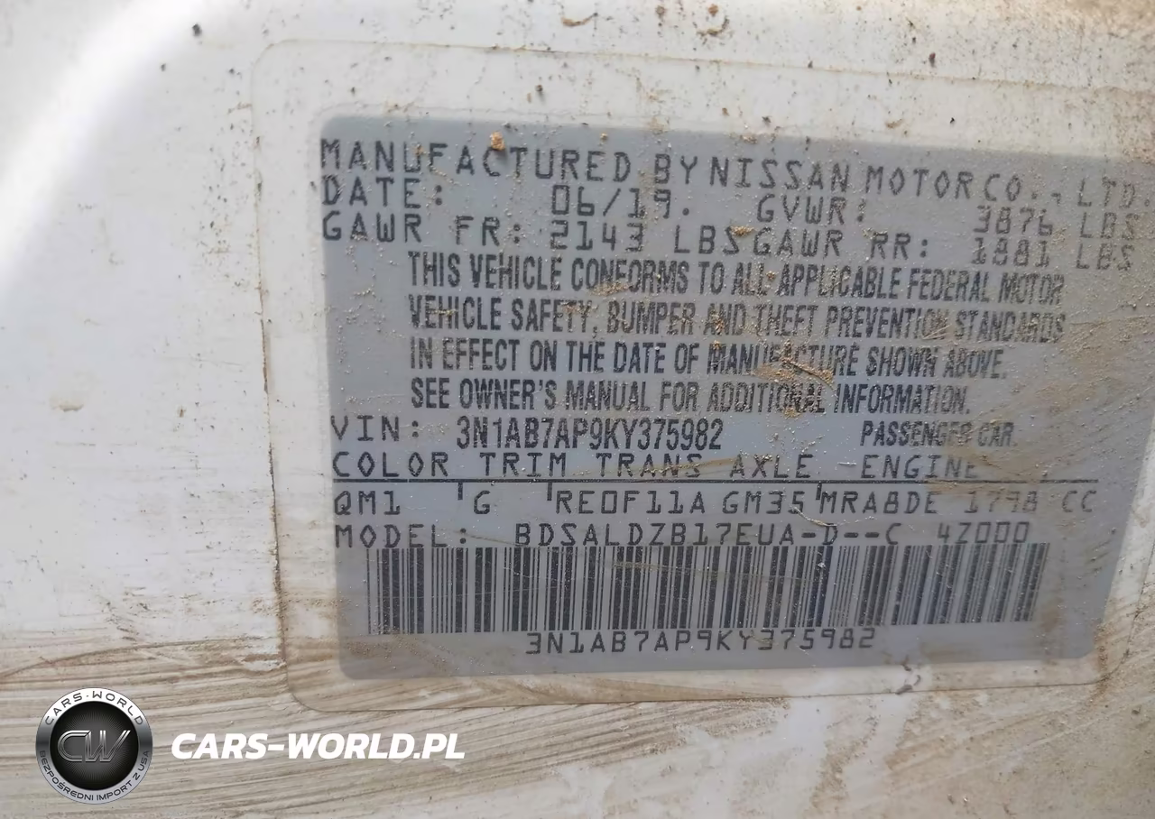 2019 Nissan Sentra Sv VIN:3N1AB7AP9KY375982 - 9