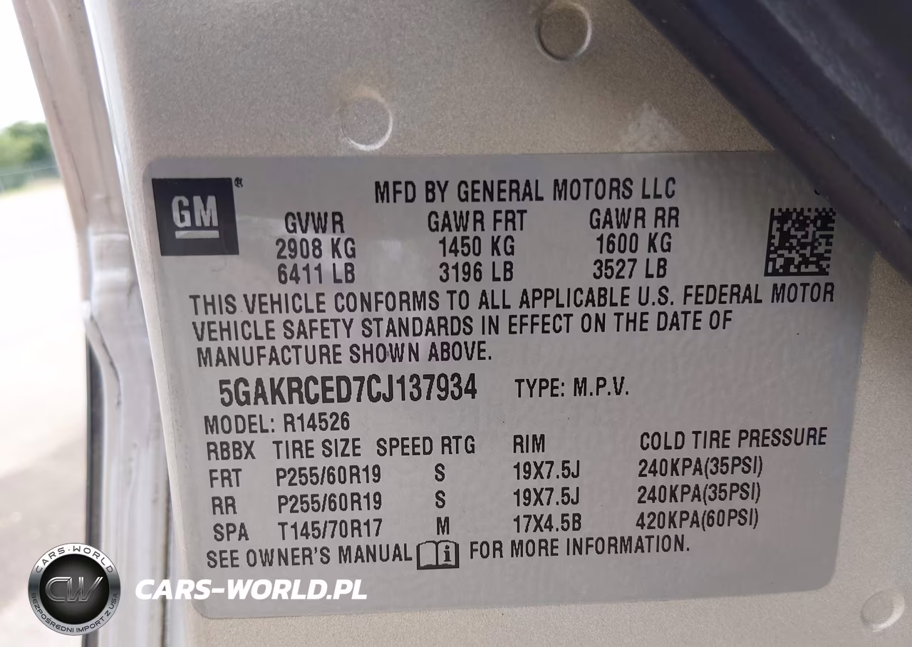 2012 Buick Enclave Leather VIN:5GAKRCED7CJ137934 - 9