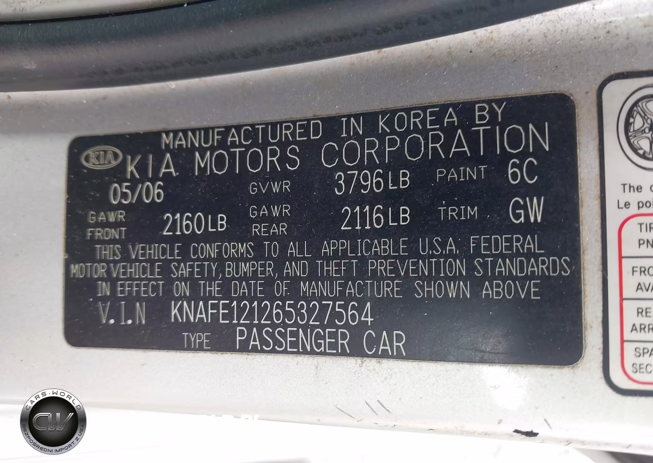 2006 Kia Spectra Ex-Lx-Sx VIN:KNAFE121265327564 - 9