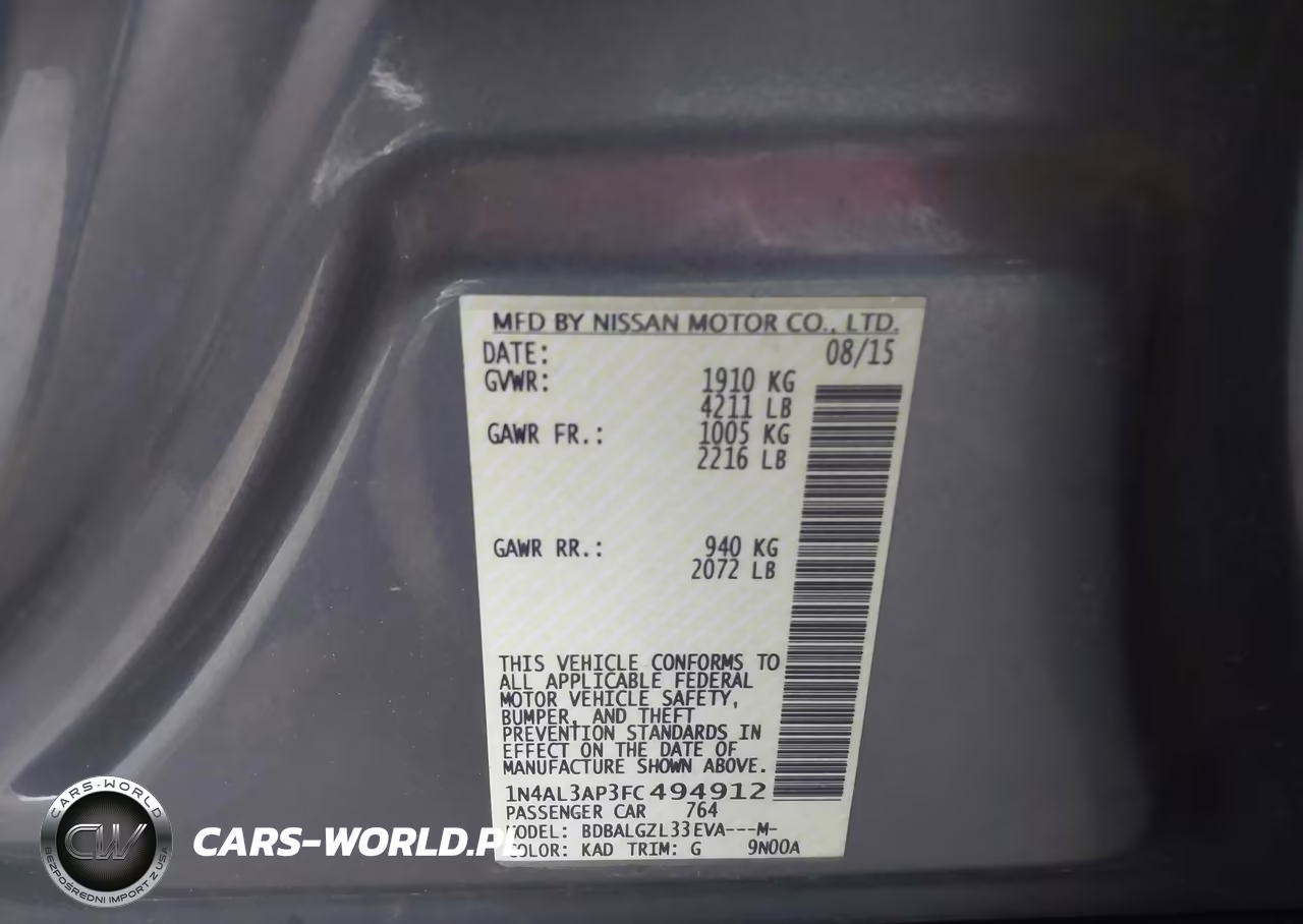 2015 Nissan Altima 2.5 S VIN:1N4AL3AP3FC494912 - 9