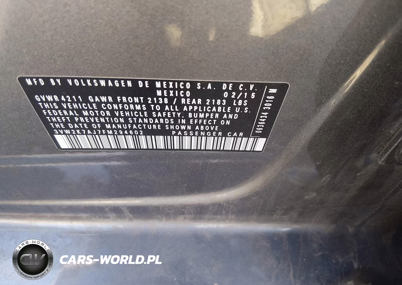 2015 Volkswagen Jetta 2.0L S VIN:3VW2K7AJ7FM294602 - 9