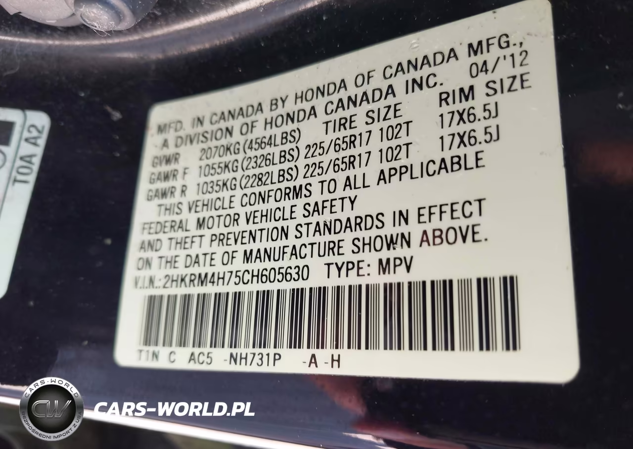 2012 Honda Cr-V Ex-L VIN:2HKRM4H75CH605630 - 9