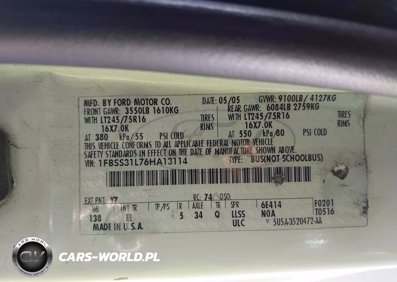 2006 Ford E-350 Super Duty Xl-Xlt VIN:1FBSS31L76HA13114 - 9