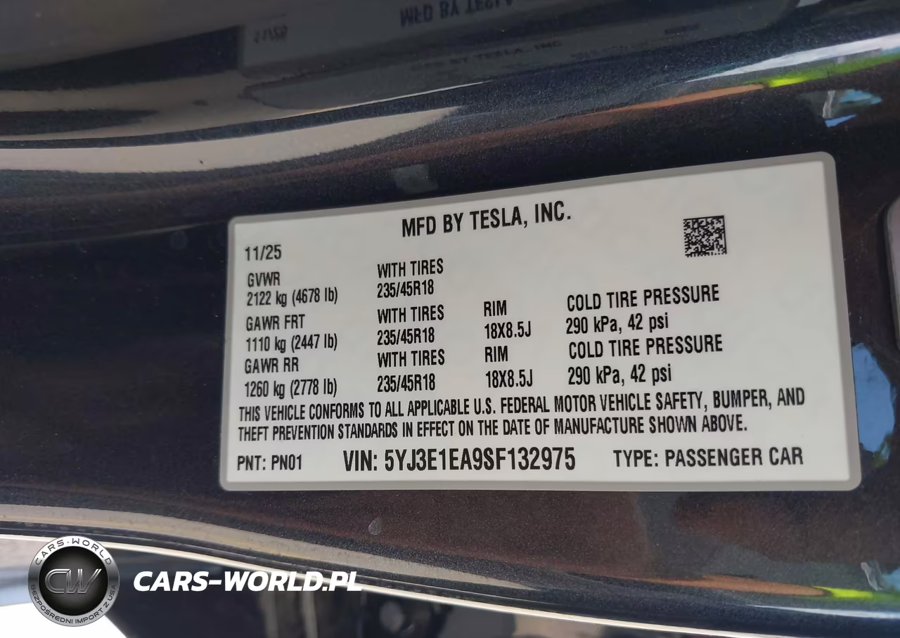 2025 Tesla Model 3 Long Range Rear-Wheel Drive-Standard Rear-Wheel Drive VIN:5YJ3E1EA9SF132975 - 9