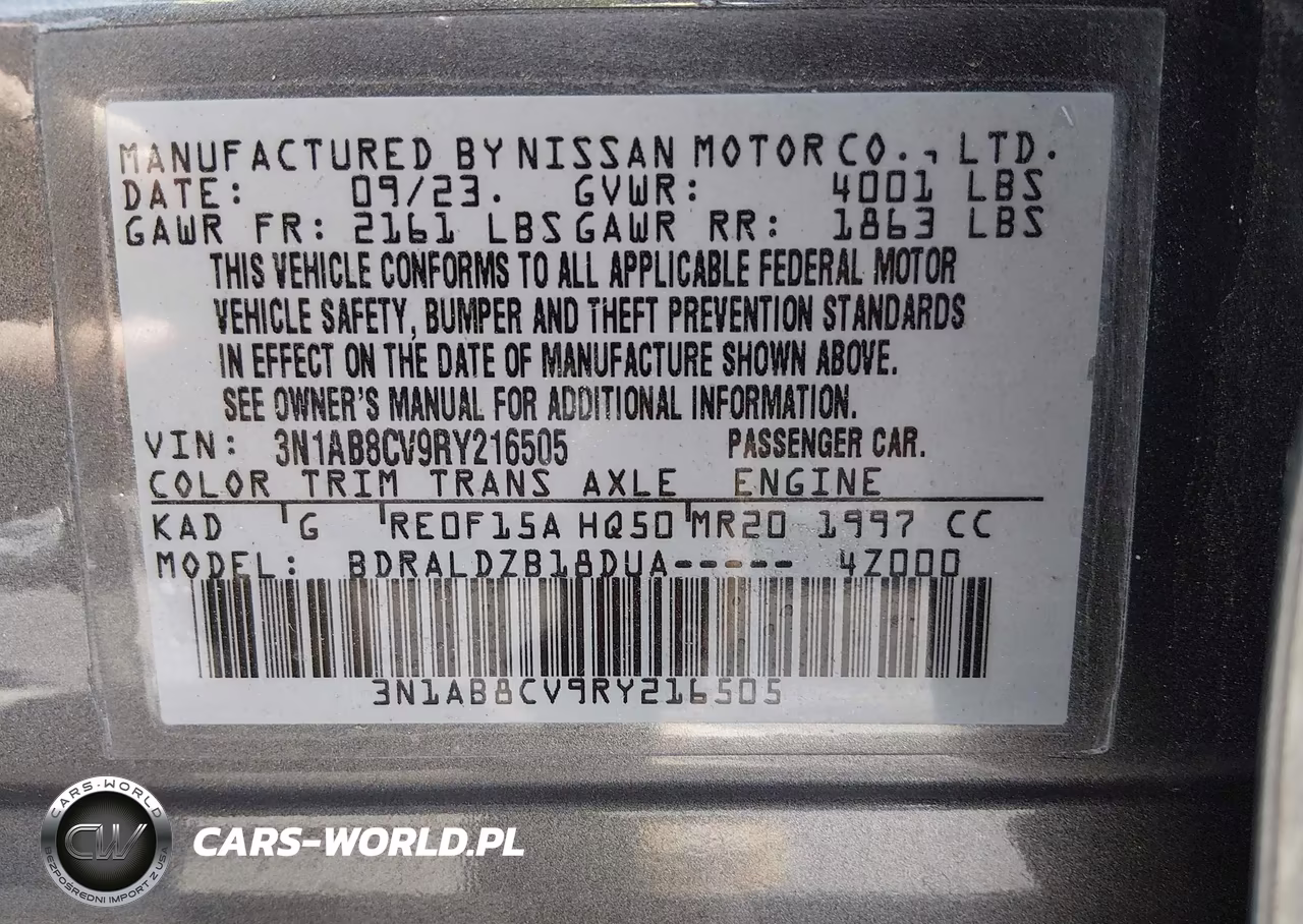 2024 Nissan Sentra Sv Xtronic Cvt VIN:3N1AB8CV9RY216505 - 9