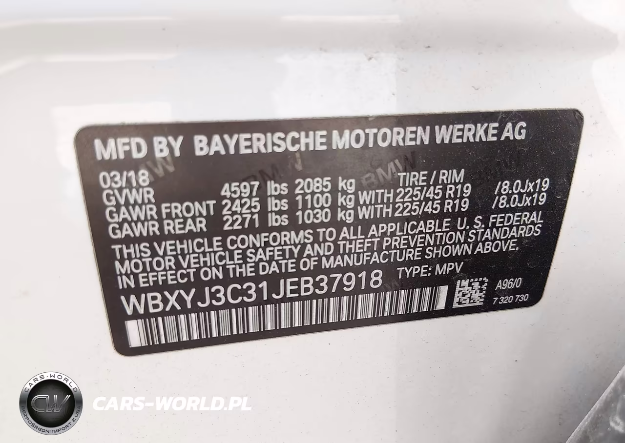 2018 BMW X2 Sdrive28I VIN:WBXYJ3C31JEB37918 - 9