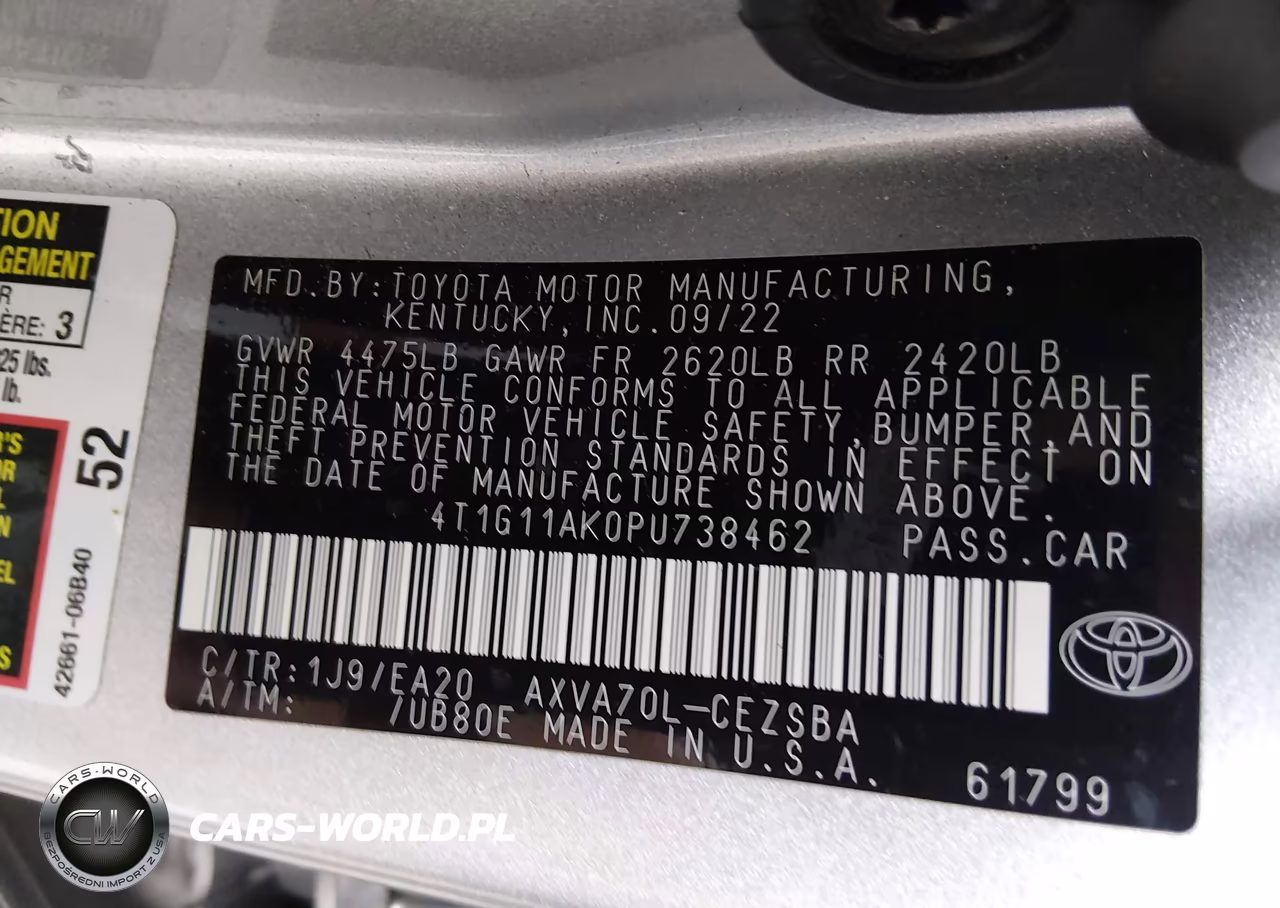 2023 Toyota Camry Se VIN:4T1G11AK0PU738462 - 9