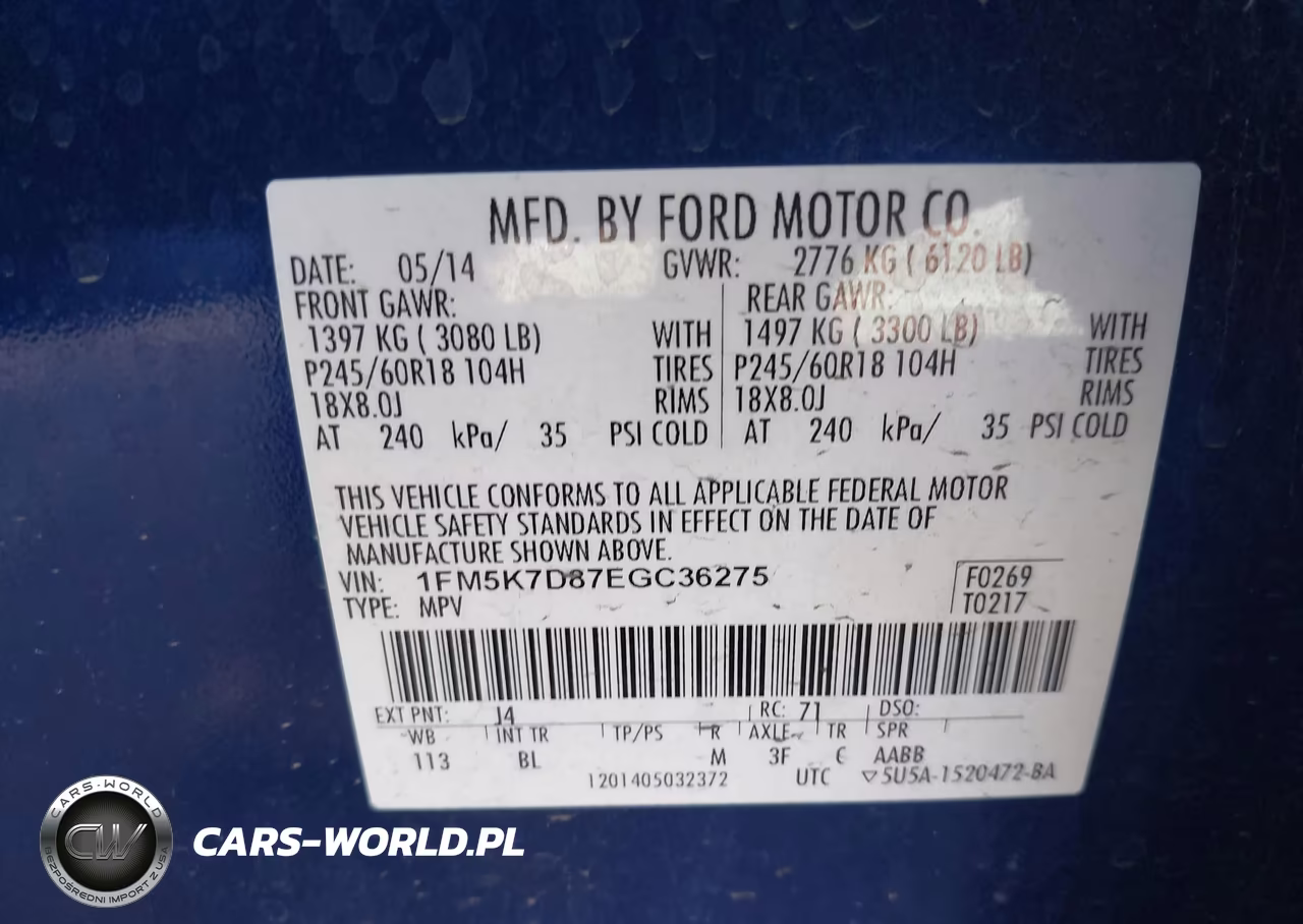 2014 Ford Explorer Xlt VIN:1FM5K7D87EGC36275 - 9