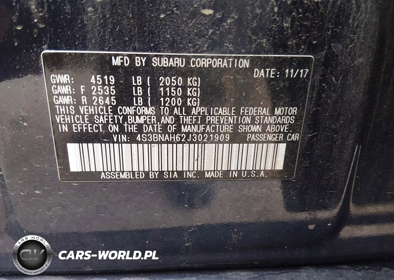 2018 Subaru Legacy 2.5I Premium VIN:4S3BNAH62J3021909 - 9