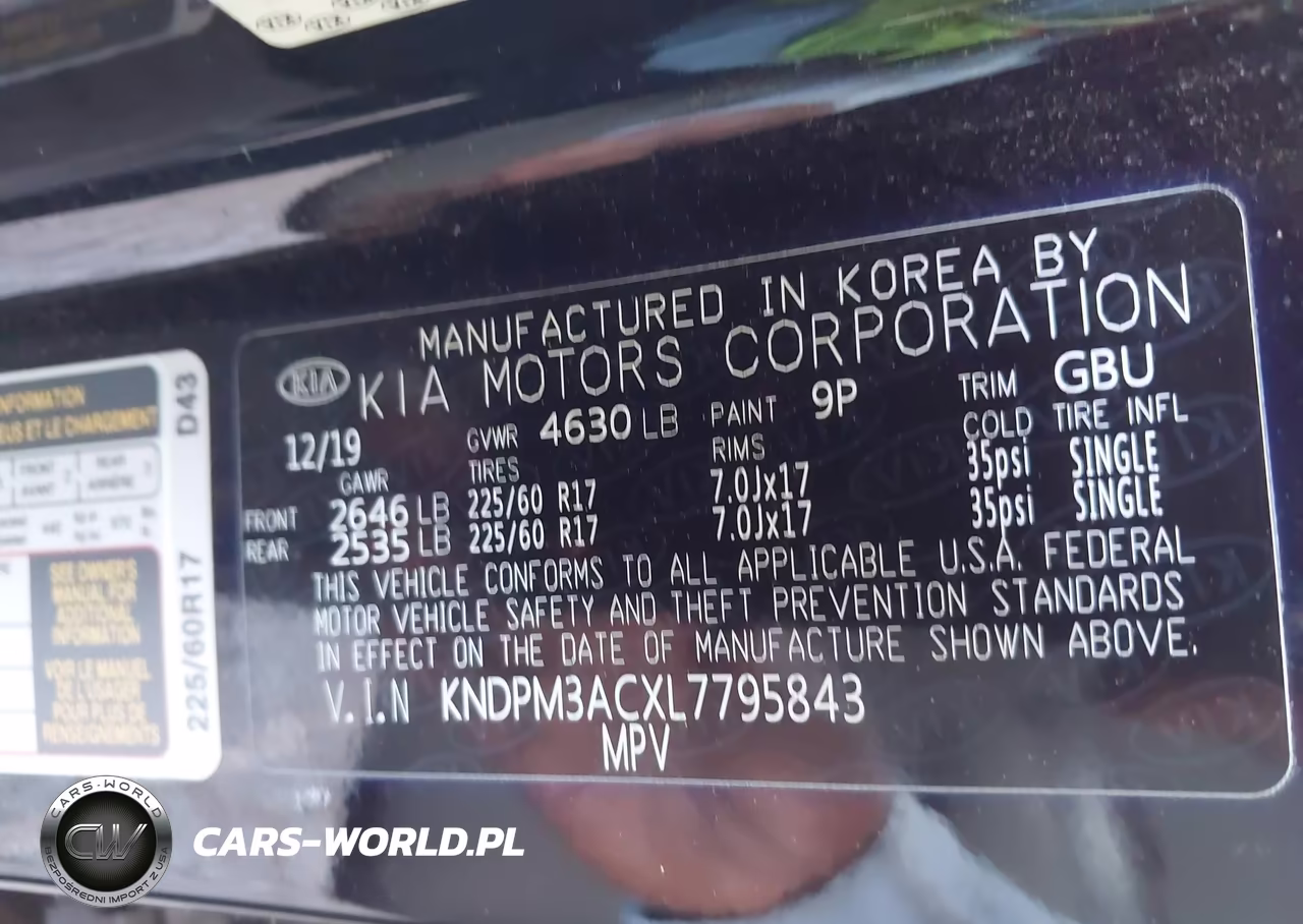2020 Kia Sportage Lx VIN:KNDPM3ACXL7795843 - 9