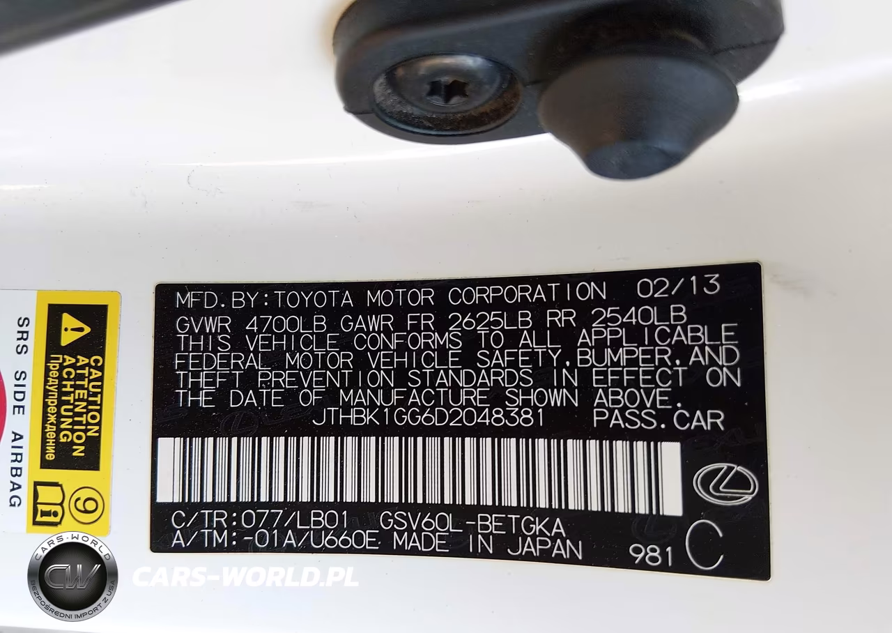 2013 Lexus Es 350 VIN:JTHBK1GG6D2048381 - 9