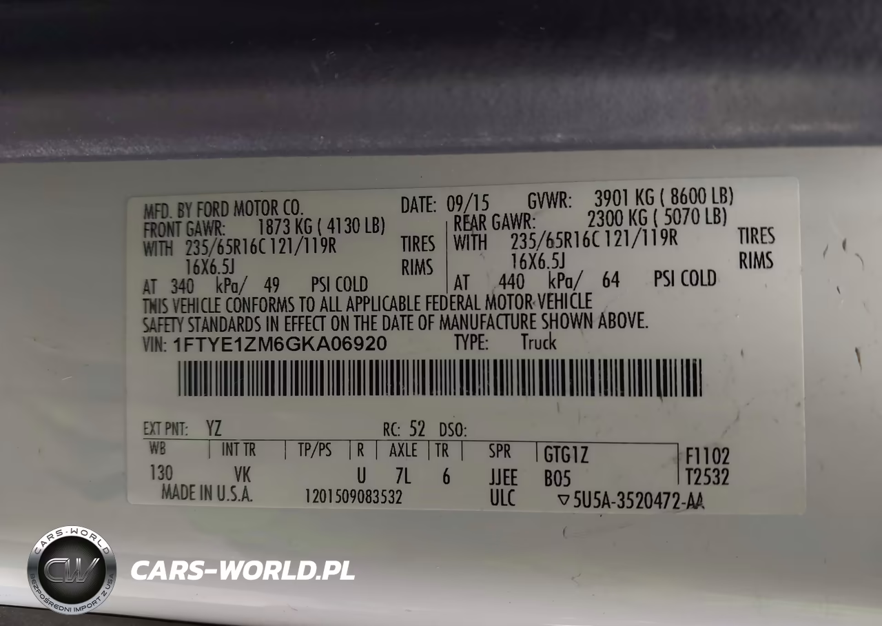 2016 Ford Transit-150 VIN:1FTYE1ZM6GKA06920 - 9