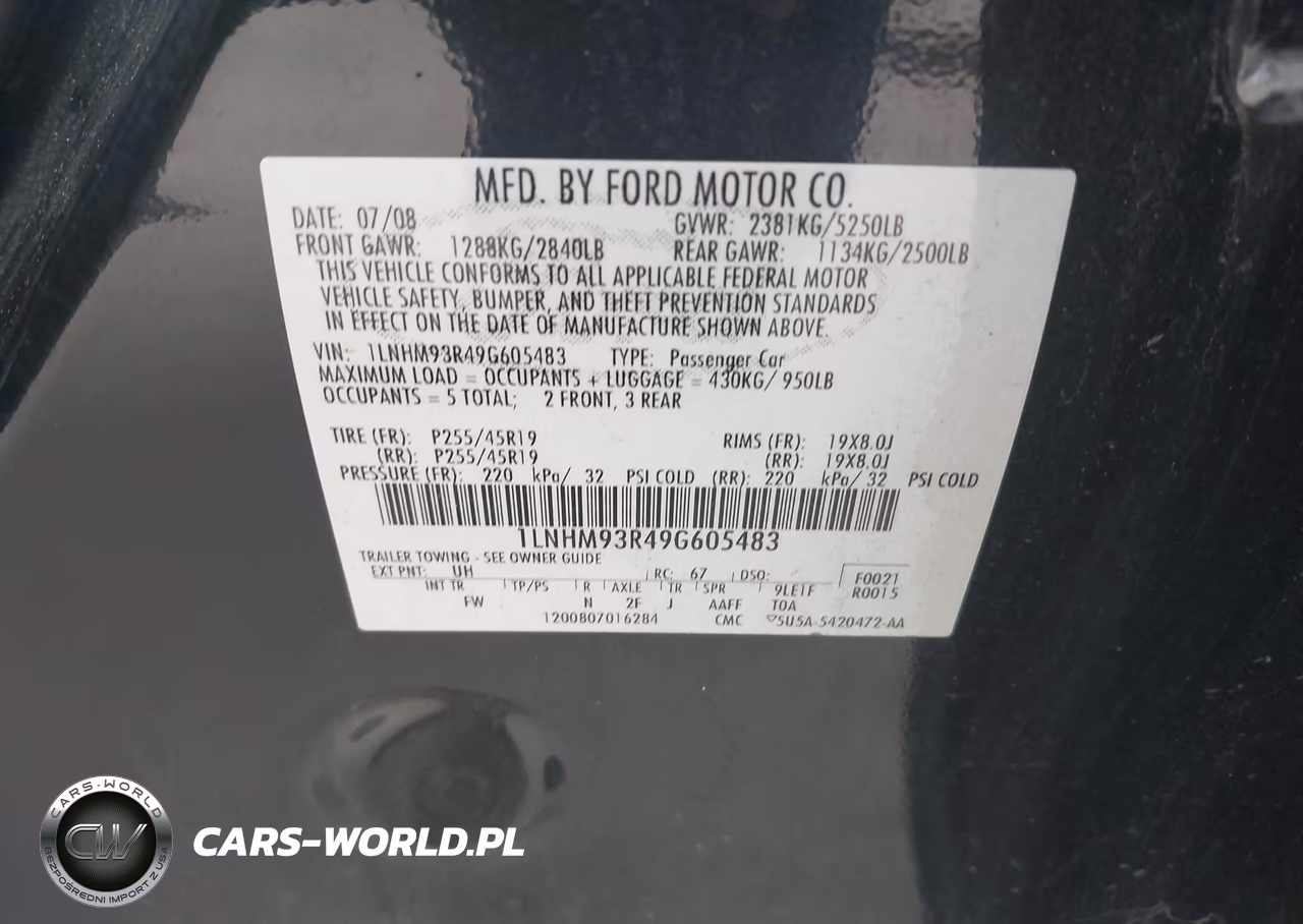 2009 Lincoln Mks VIN:1LNHM93R49G605483 - 9