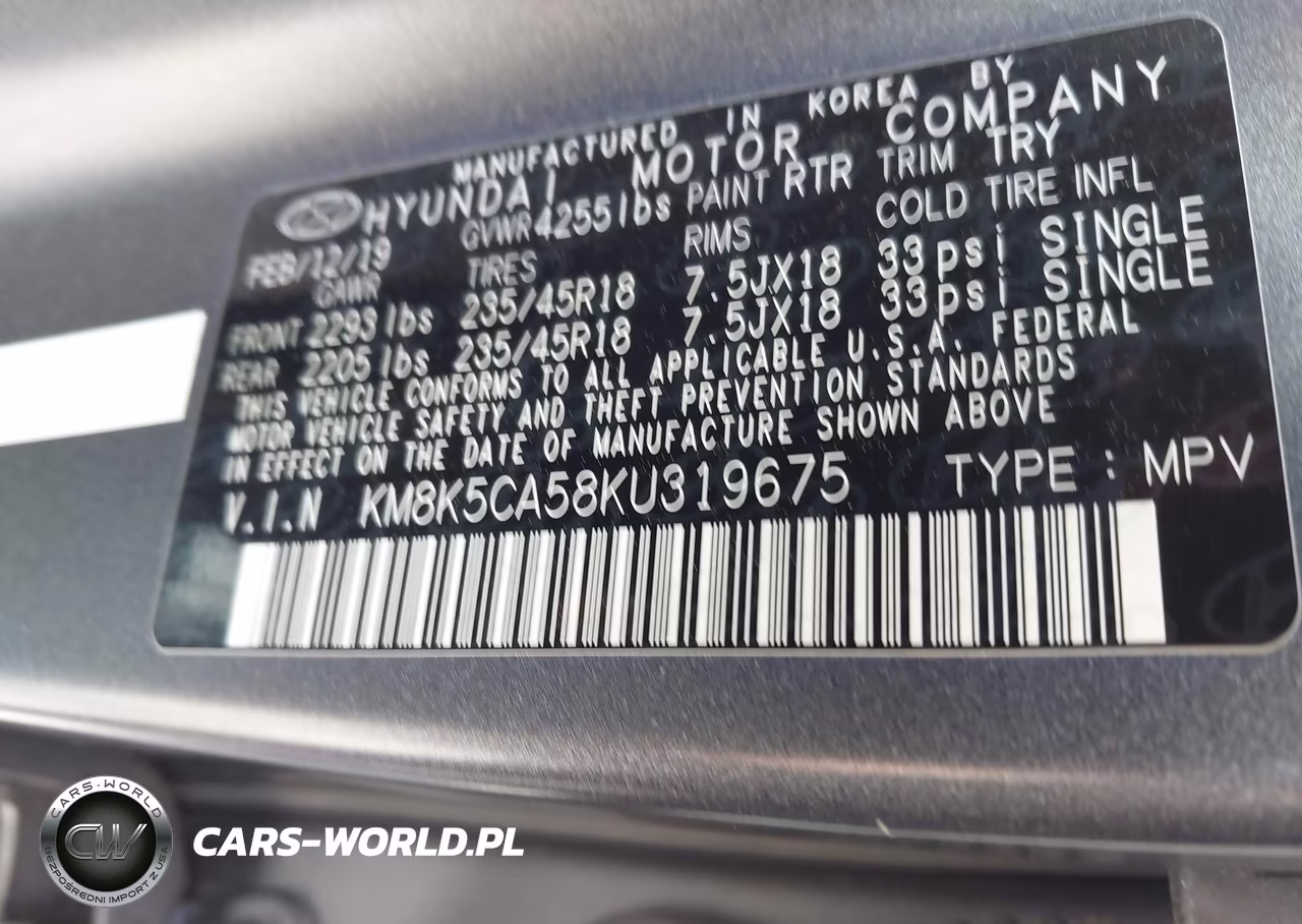 2019 Hyundai Kona Iron Man VIN:KM8K5CA58KU319675 - 9
