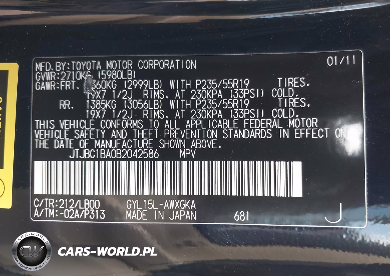 2011 Lexus Rx 450H VIN:JTJBC1BA0B2042586 - 9