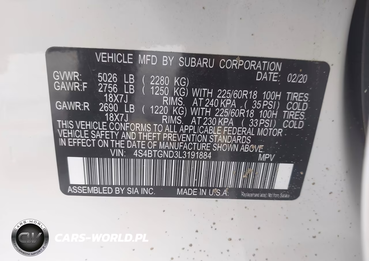 2020 Subaru Outback Limited Xt VIN:4S4BTGND3L3191884 - 9