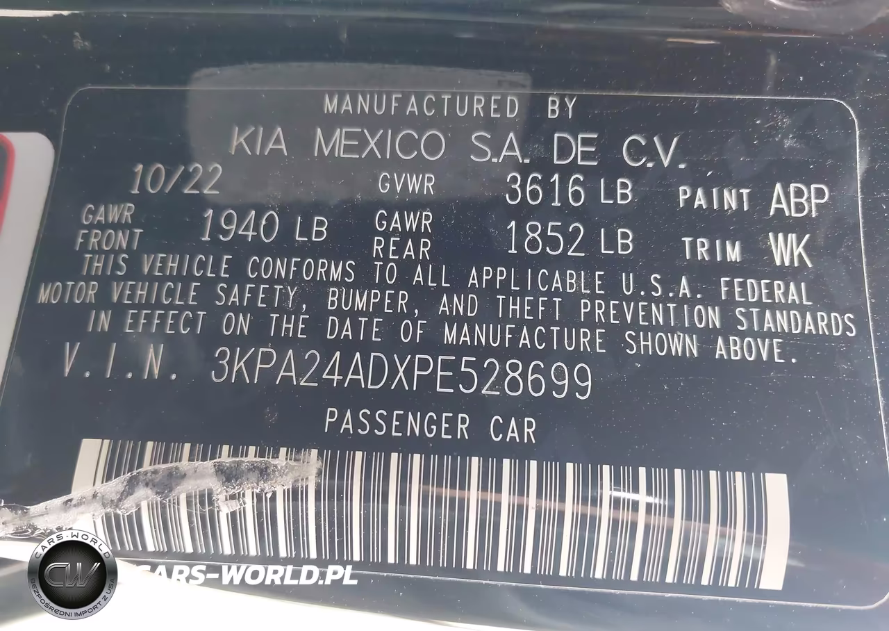 2023 Kia Rio Lx VIN:3KPA24ADXPE528699 - 9