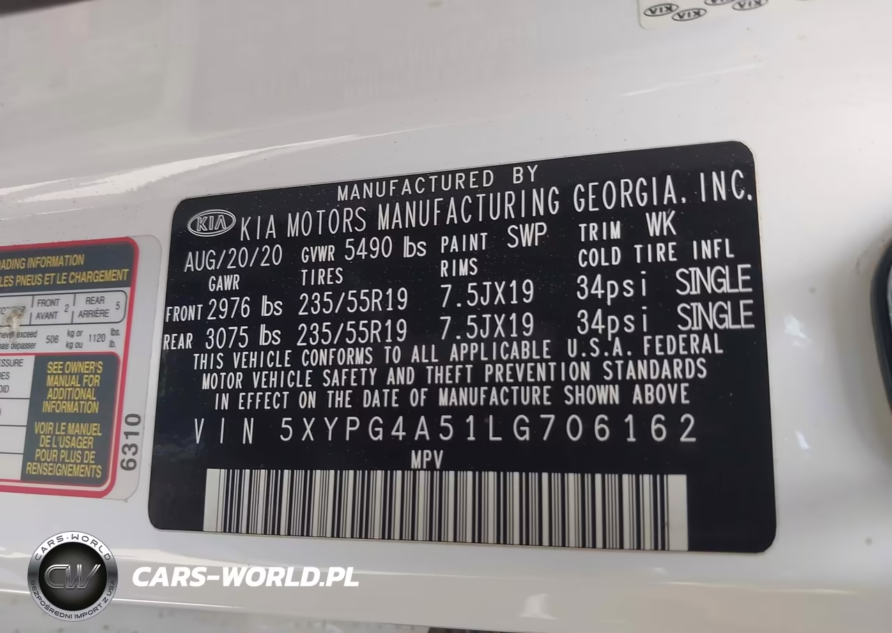 2020 Kia Sorento S V6 VIN:5XYPG4A51LG706162 - 9