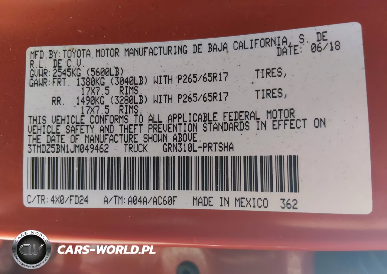 2018 Toyota Tacoma Trd Sport VIN:3TMDZ5BN1JM049462 - 9