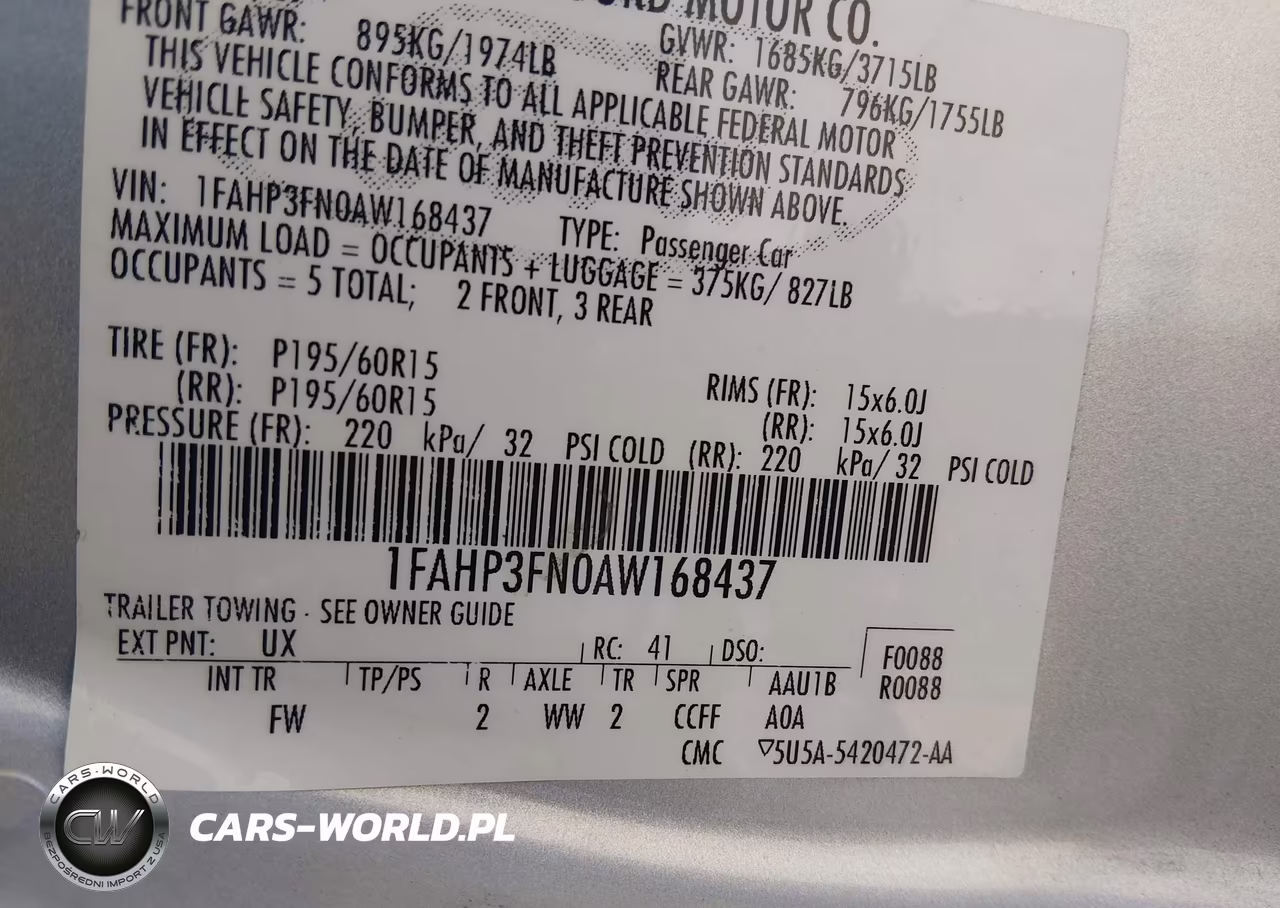 2010 Ford Focus Se VIN:1FAHP3FN0AW168437 - 9