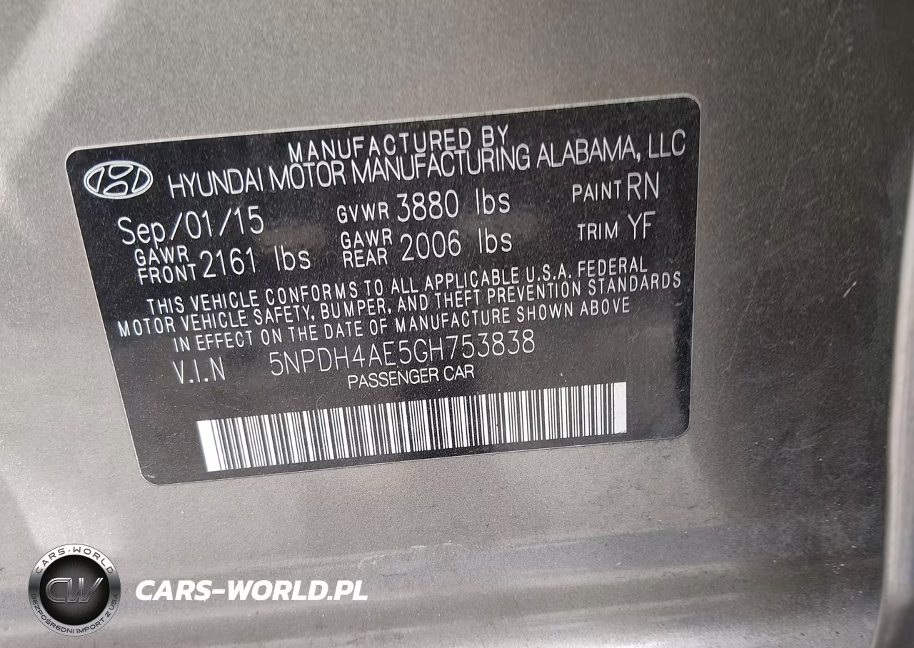 2016 Hyundai Elantra Se VIN:5NPDH4AE5GH753838 - 9