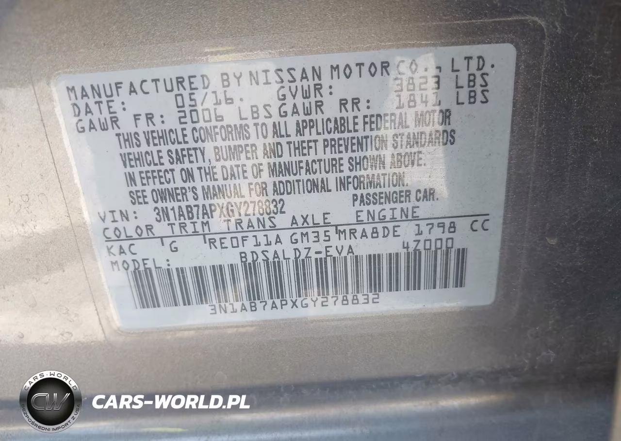 2016 Nissan Sentra Sv VIN:3N1AB7APXGY278832 - 9