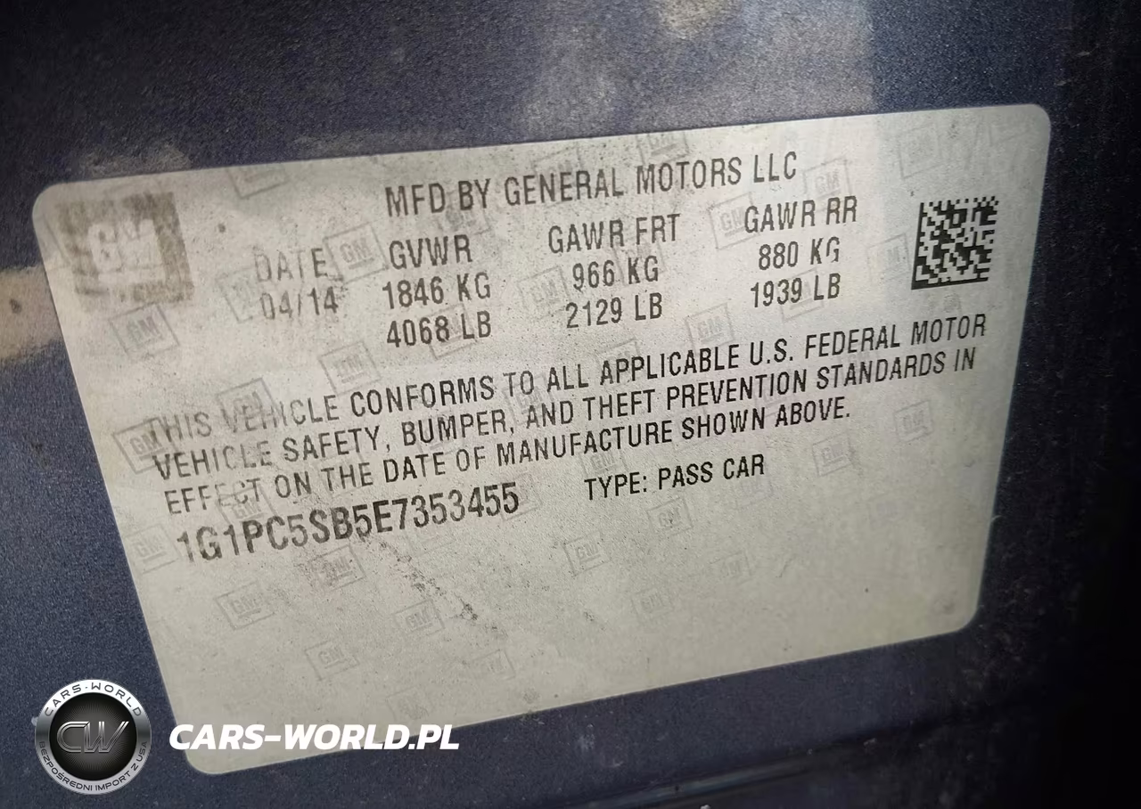 2014 Chevrolet Cruze 1Lt Auto VIN:1G1PC5SB5E7353455 - 9