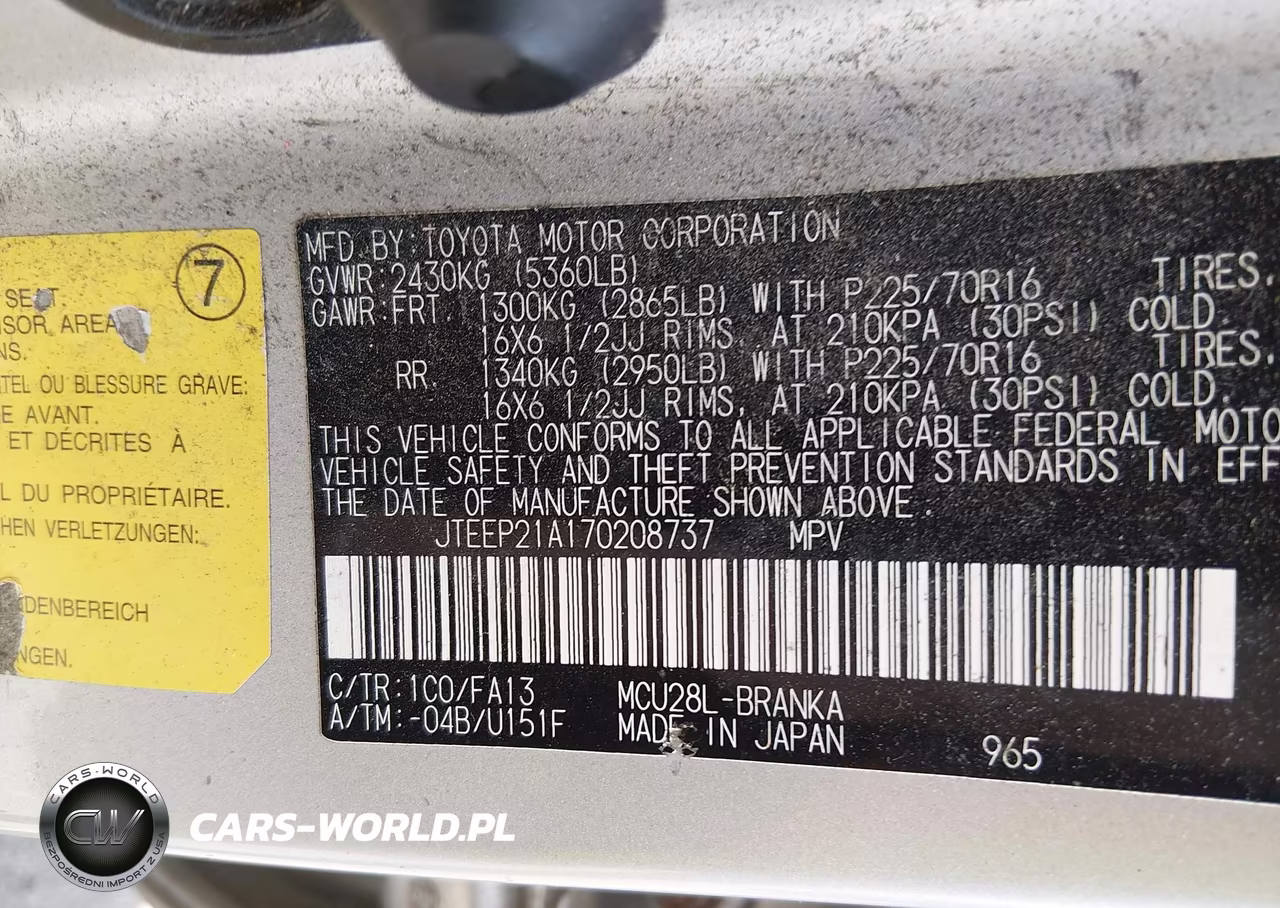 2007 Toyota Highlander V6 VIN:JTEEP21A170208737 - 9