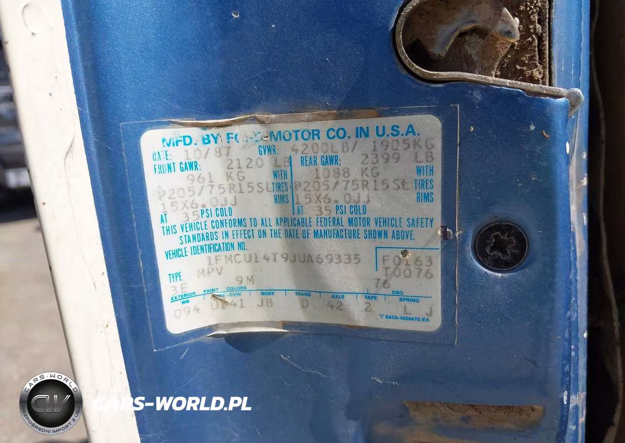 1988 Ford Bronco Ii VIN:1FMCU14T9JUA69335 - 9