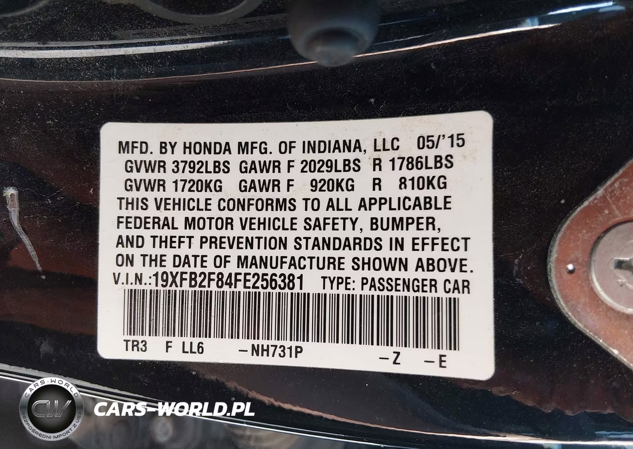 2015 Honda Civic Ex VIN:19XFB2F84FE256381 - 9