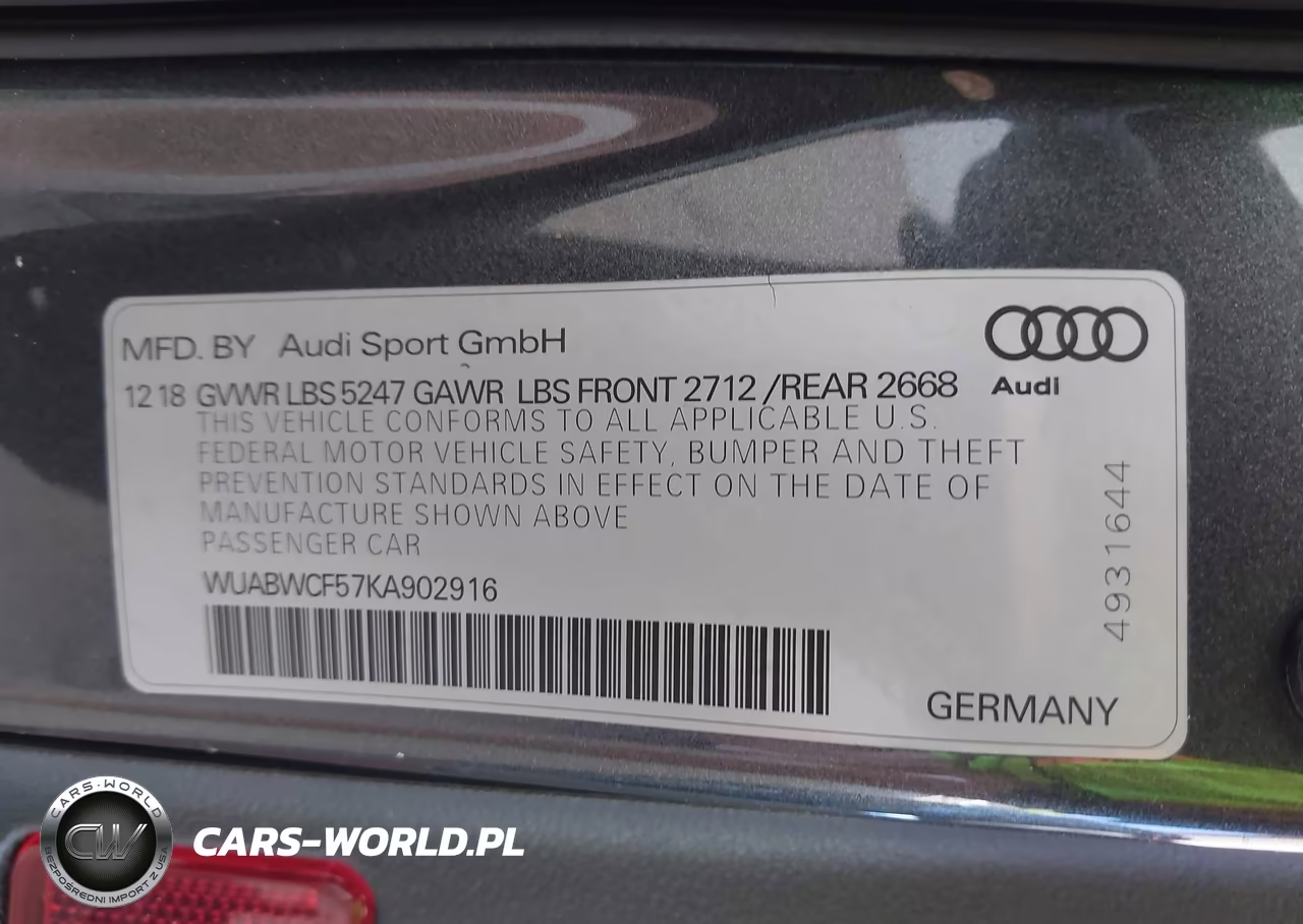 2019 Audi Rs 5 2.9T VIN:WUABWCF57KA902916 - 9