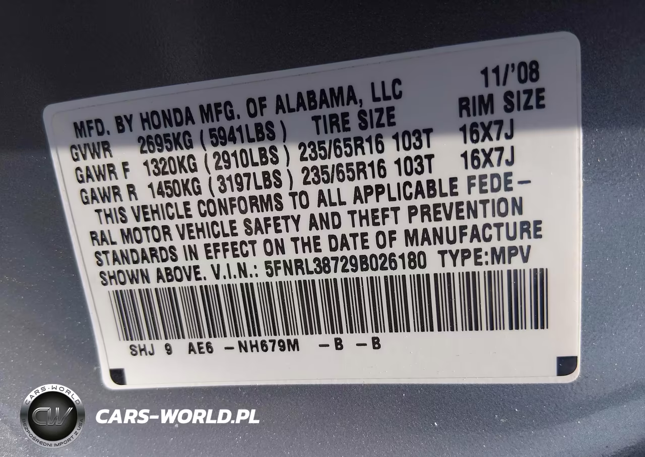 2009 Honda Odyssey Ex-L VIN:5FNRL38729B026180 - 9