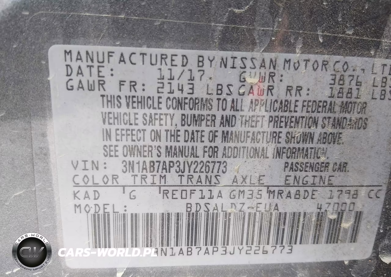 2018 Nissan Sentra Sv VIN:3N1AB7AP3JY226773 - 9