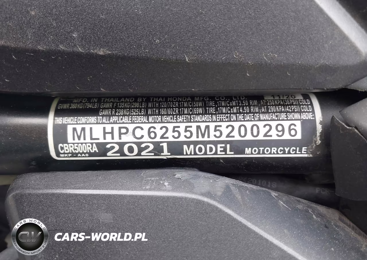 2021 Honda Cbr500 Ra VIN:MLHPC6255M5200296 - 10