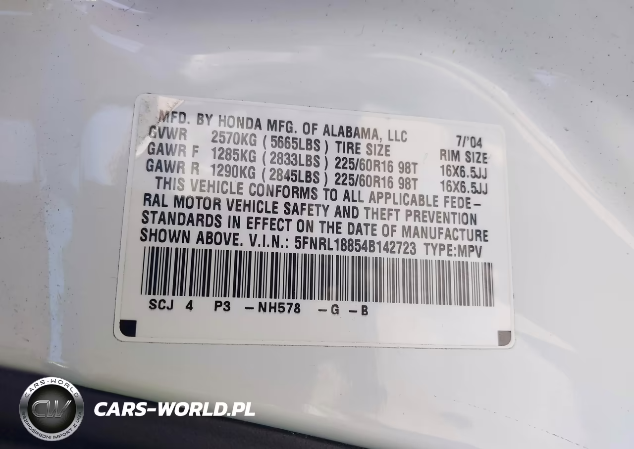 2004 Honda Odyssey Ex VIN:5FNRL18854B142723 - 9