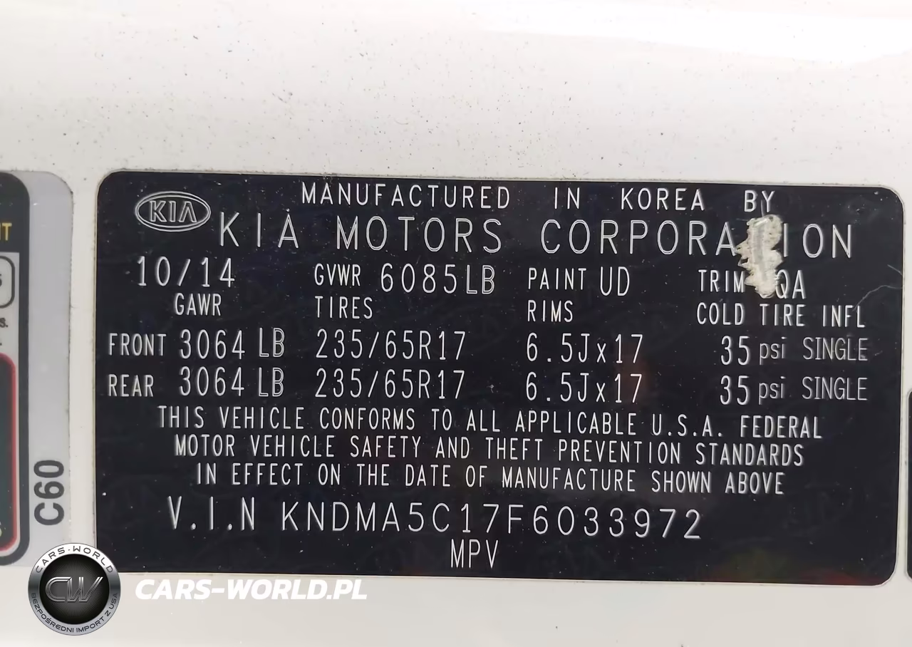2015 Kia Sedona L VIN:KNDMA5C17F6033972 - 9