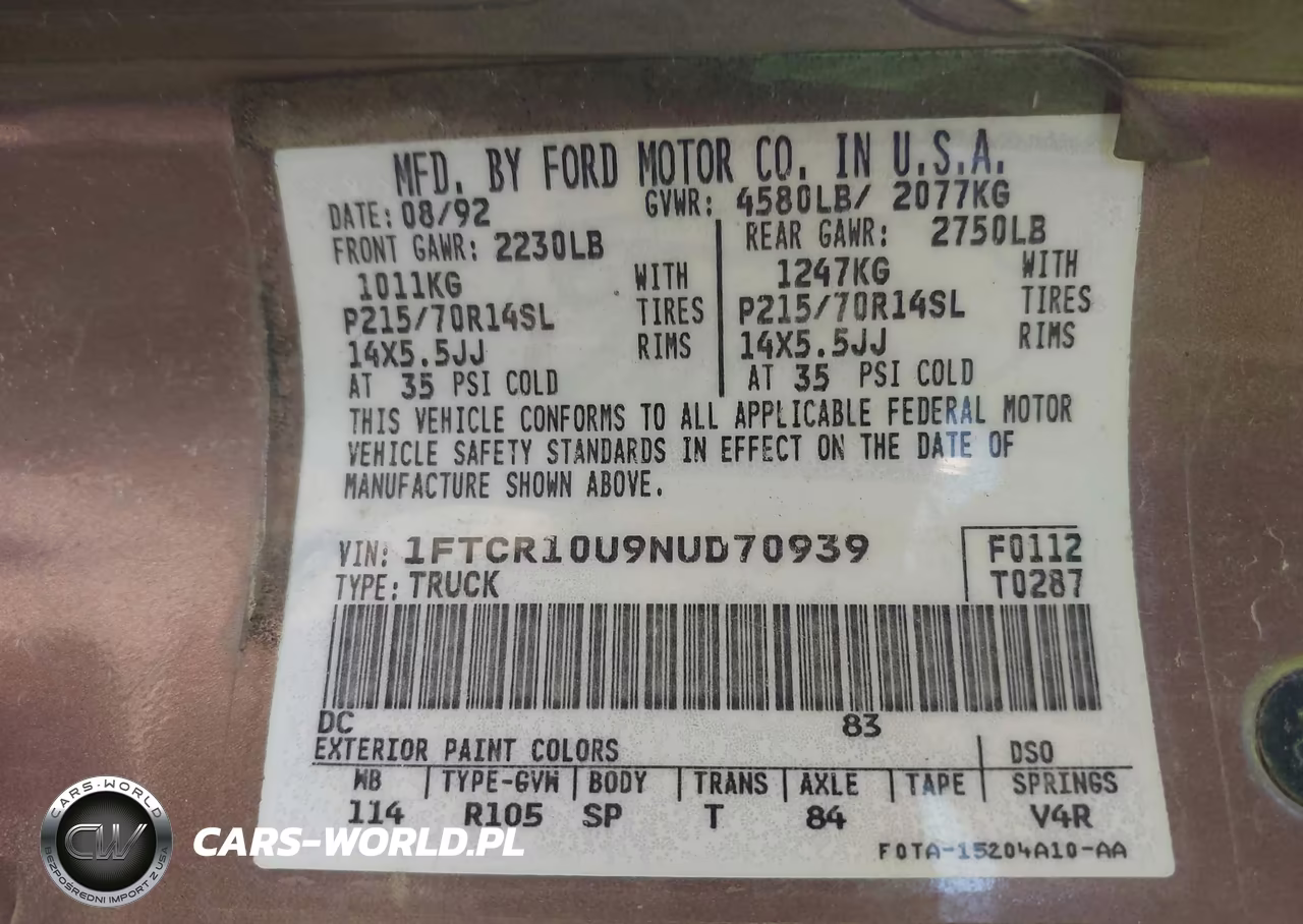 1992 Ford Ranger VIN:1FTCR10U9NUD70939 - 9
