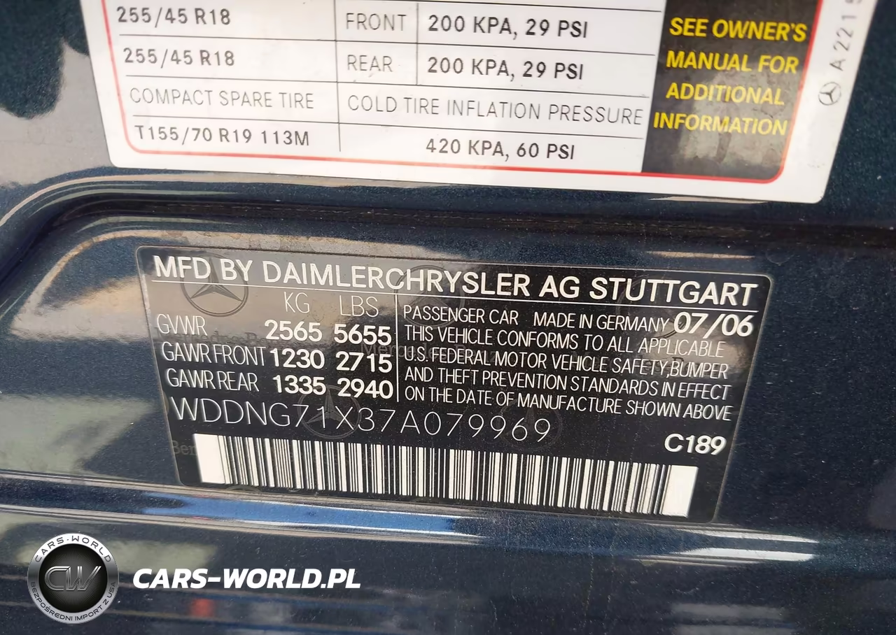 2007 Mercedes-Benz S 550 VIN:WDDNG71X37A079969 - 9