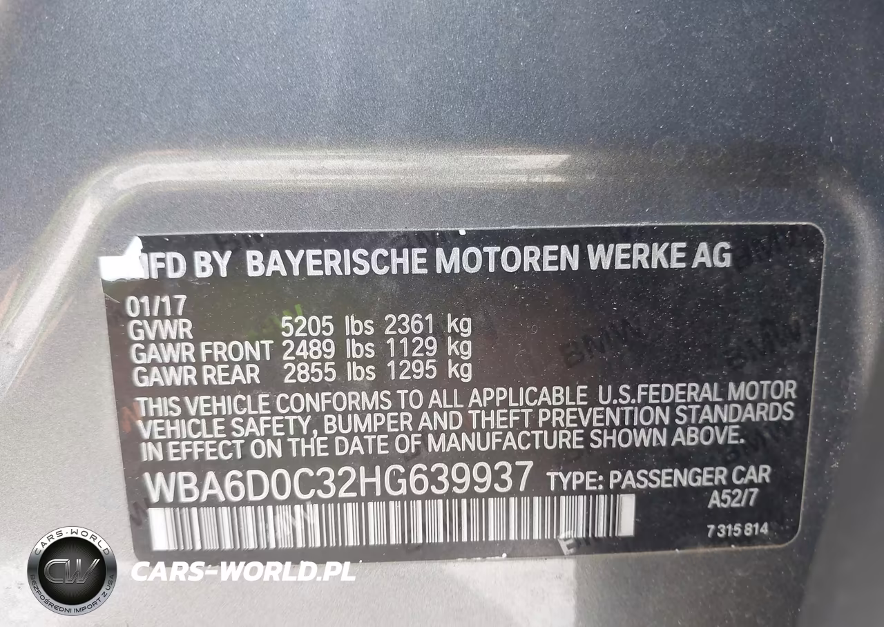 2017 BMW 640I Gran Coupe VIN:WBA6D0C32HG639937 - 9