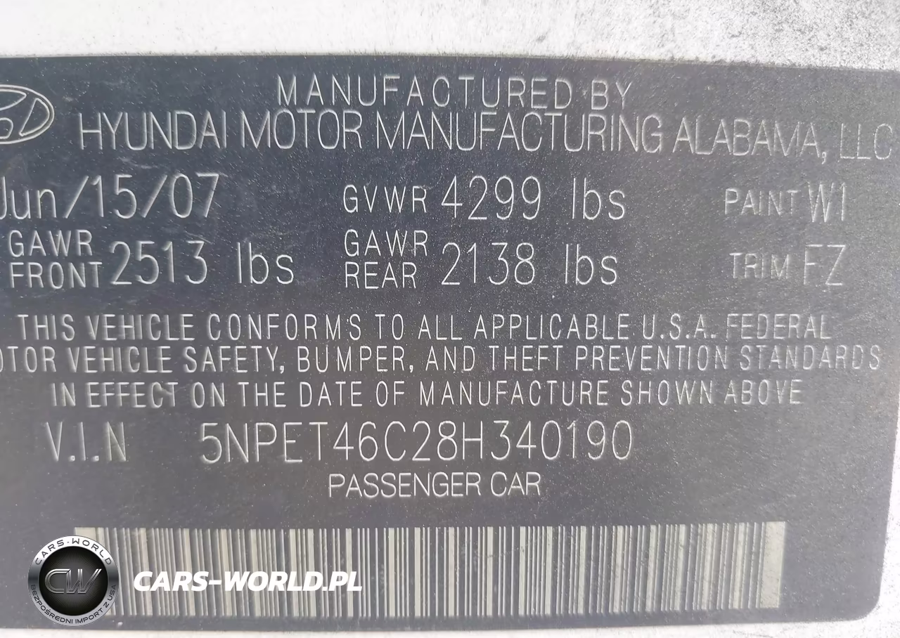 2008 Hyundai Sonata Gls VIN:5NPET46C28H340190 - 9