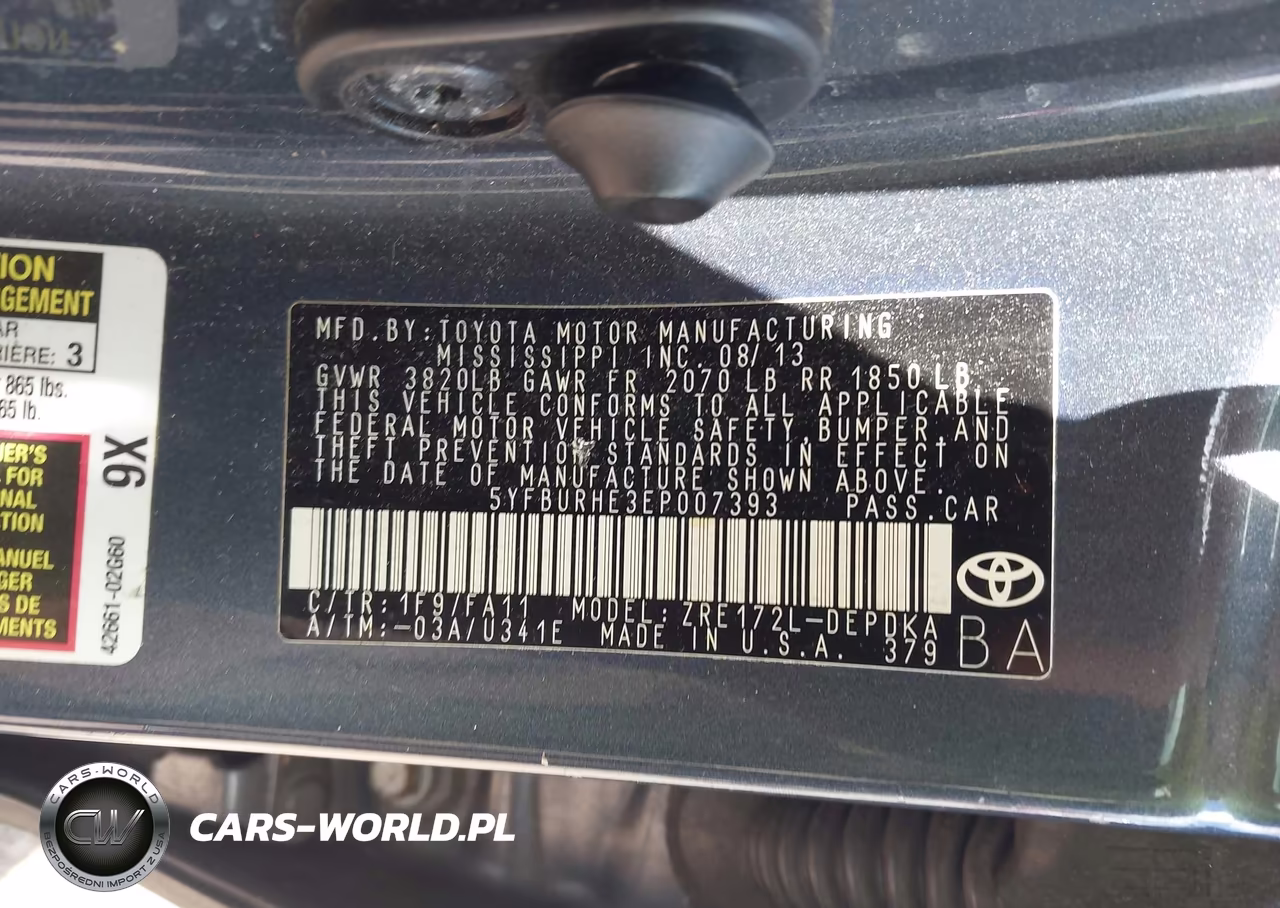 2014 Toyota Corolla L VIN:5YFBURHE3EP007393 - 9