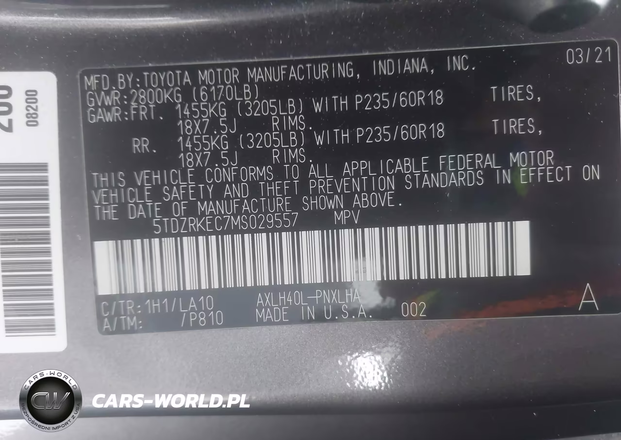 2021 Toyota Sienna Limited VIN:5TDZRKEC7MS029557 - 9