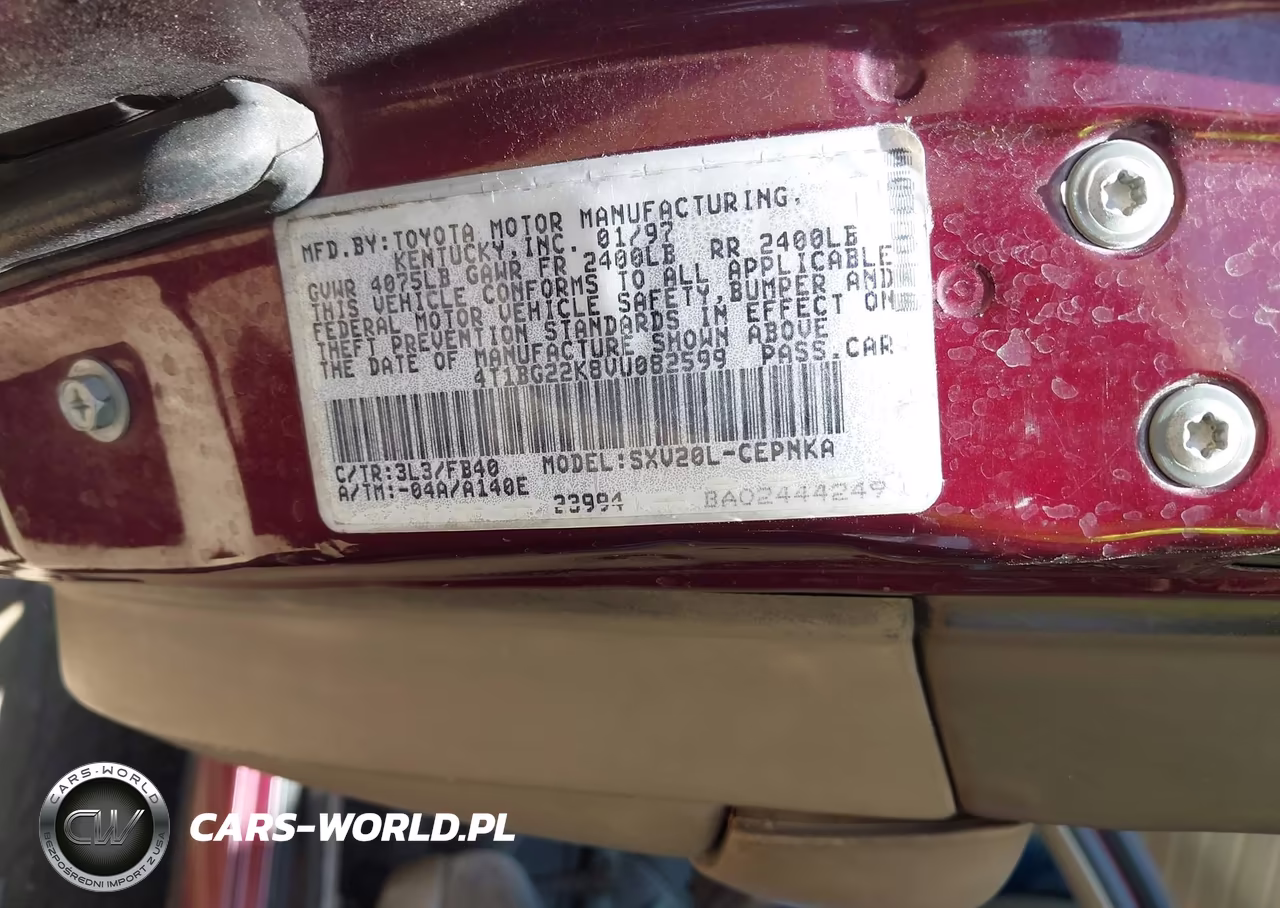 1997 Toyota Camry Le VIN:4T1BG22K8VU082599 - 9