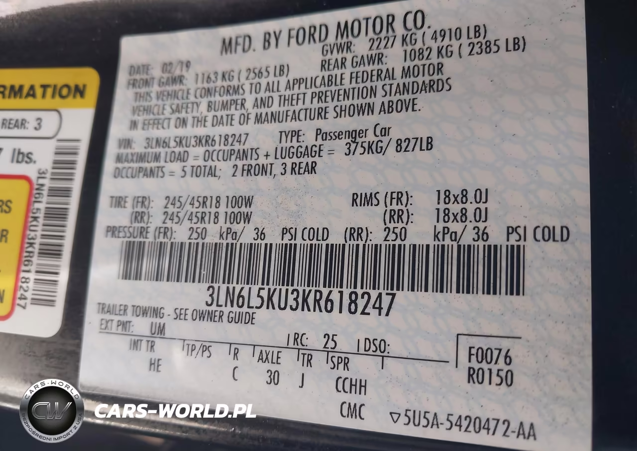 2019 Lincoln Mkz Hybrid Standard VIN:3LN6L5KU3KR618247 - 9