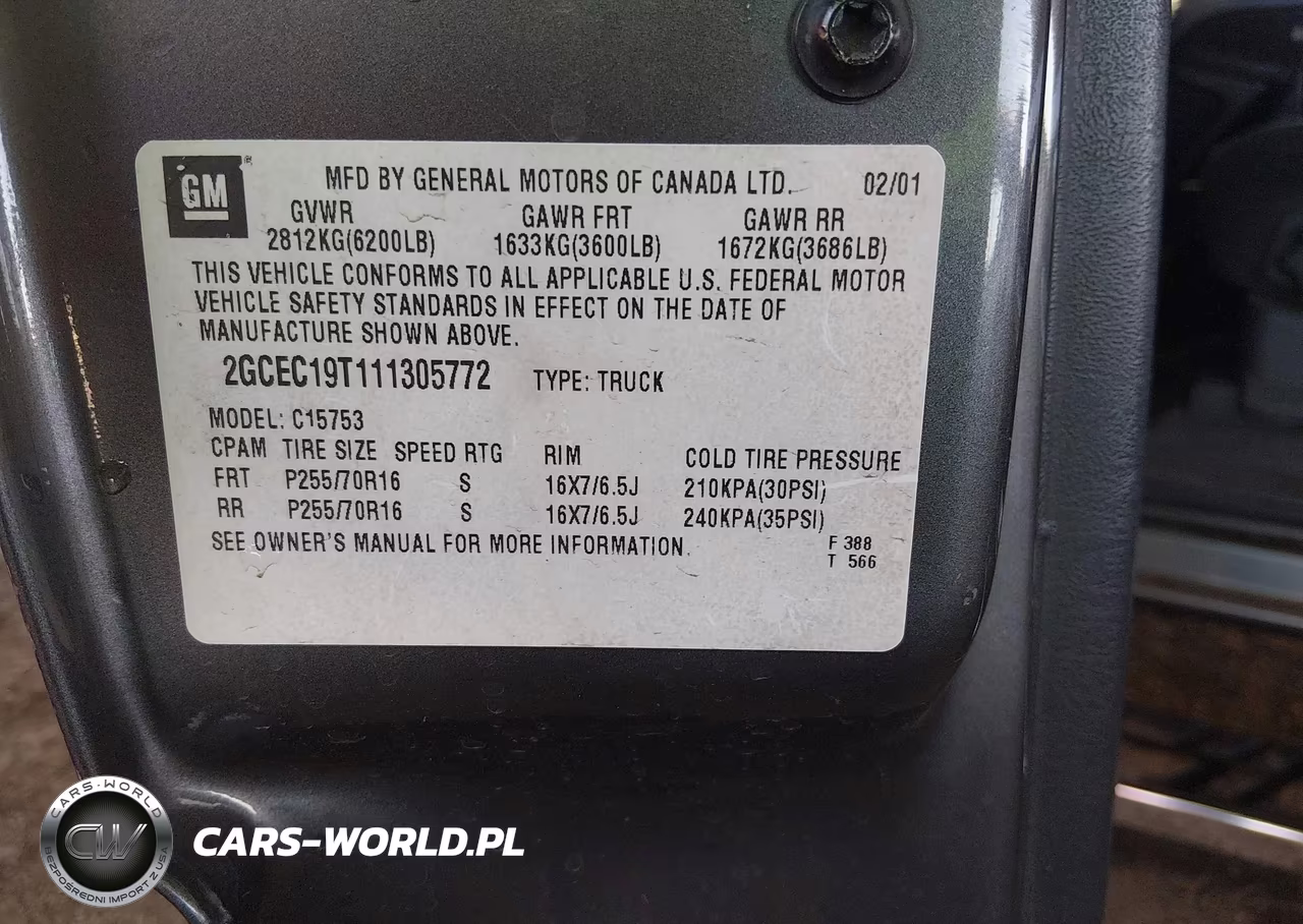 2001 Chevrolet Silverado 1500 Ls VIN:2GCEC19T111305772 - 9
