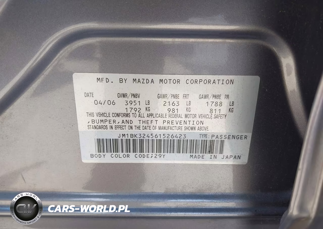 2006 Mazda Mazda3 S Touring VIN:JM1BK324561526423 - 9