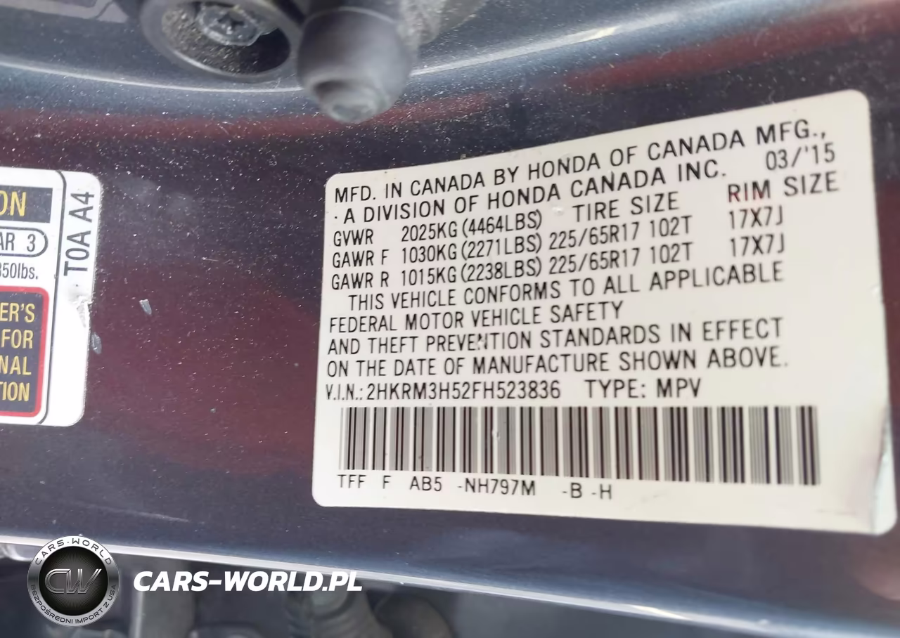 2015 Honda Cr-V Ex VIN:2HKRM3H52FH523836 - 9